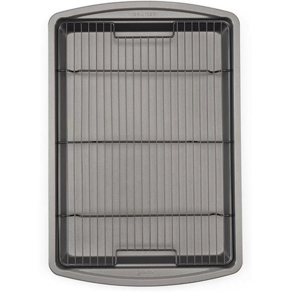 GoodCook 15” x 10.5” Nonstick Carbon Steel Baking Pan & Raised Wire Rack – - Picture 7 of 14